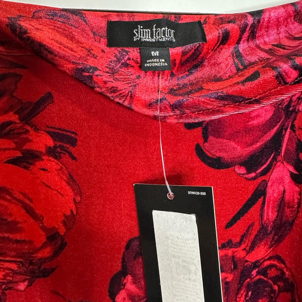 NWT “Velvety” Floral Print Dolan Sleeve Oversized Blouse - Picture 3 of 10